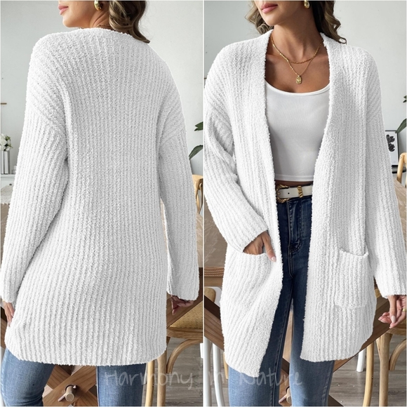 Remi Cozy Knit Cardigan  - White - Picture 2 of 5